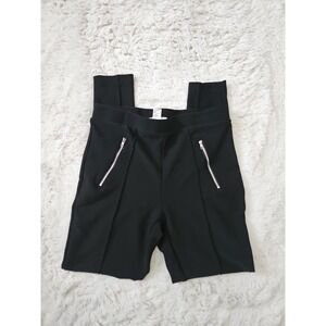 Just Be Pants Womens Small S‎ Black Pull On Zip Pocket Pintuck Slim Skinny Leg